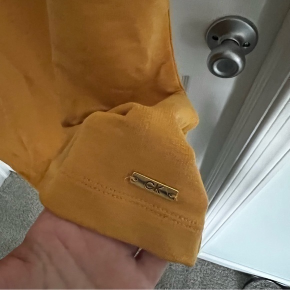Calvin Klein Plus Size Mustard Yellow Short Sleeve T Shirt Mini Dress - Picture 13 of 16
